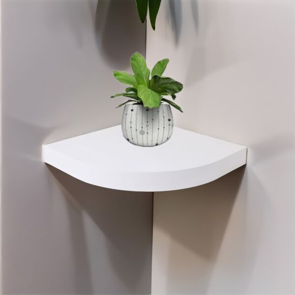 رف جداري ربع دائرة - أبيض