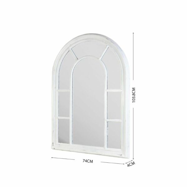 مرآة حائط شكل شباك معتق ساني  -  أبيض 