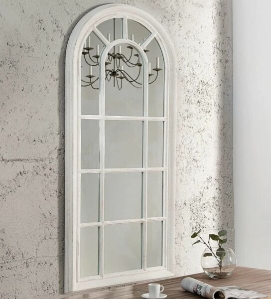مرآة حائط شكل شباك ساكولا  -  أبيض 