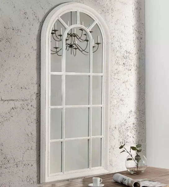 مرآة حائط شكل شباك ساكولا  -  أبيض 