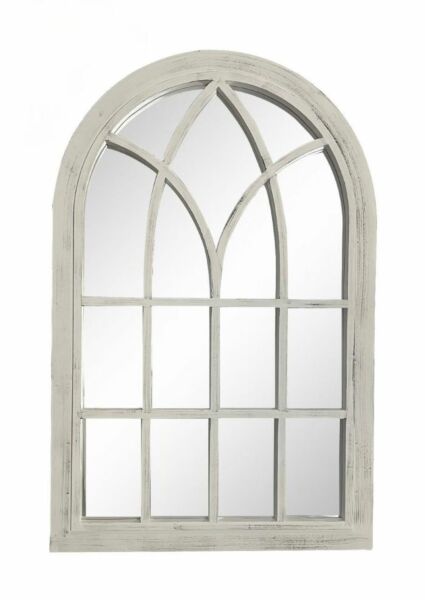 مرآة حائط شكل شباك معتق سينا  -  أبيض 