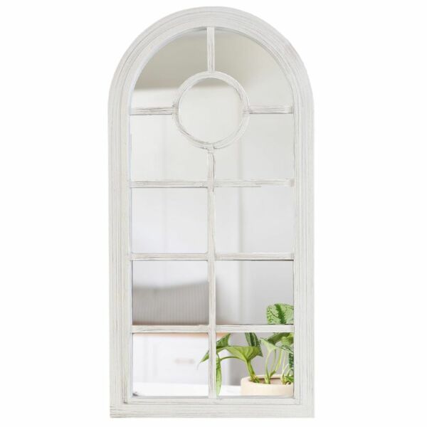 مرآة حائط شكل شباك معتق شيلا  -  أبيض 