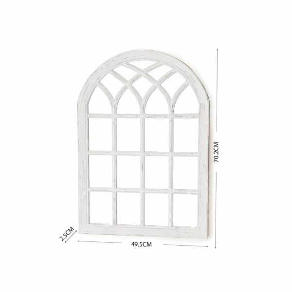 مرآة حائط شكل شباك معتق شانتو  -  أبيض 