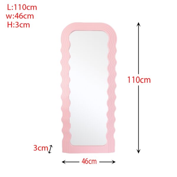 مرآة جدارية مستطيلة مموجة 110 سم وردي