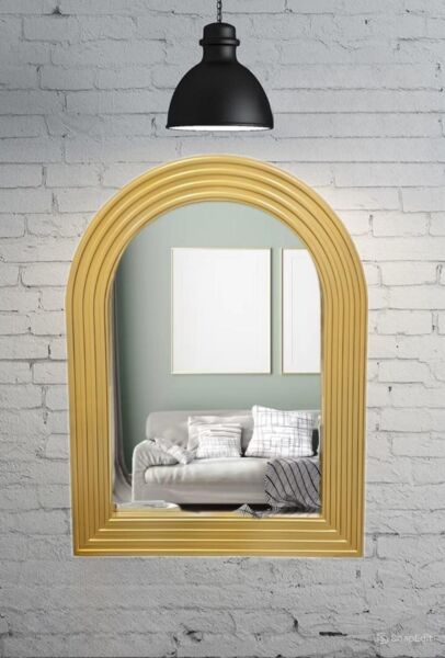 مرآة جدارية مقوسة 81 سم - ذهبي