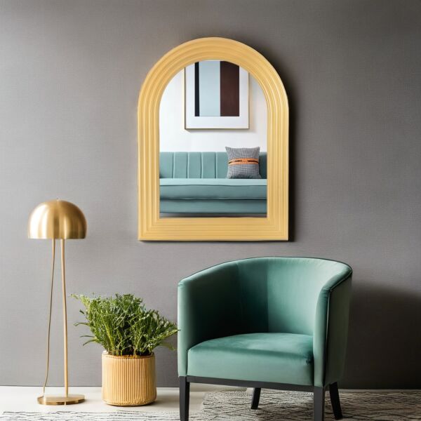 مرآة جدارية مقوسة 81 سم - ذهبي