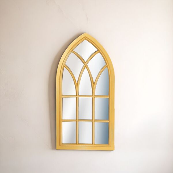 مرآة جدارية شكل شباك 70 سم - ذهبي