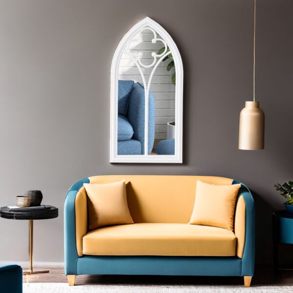 مرآة جدارية بتصميم شباك 71 سم - ابيض