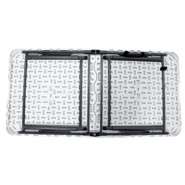 طاولة فايبر مستطيلة قابلة للطي 122x61 - أبيض وأسود