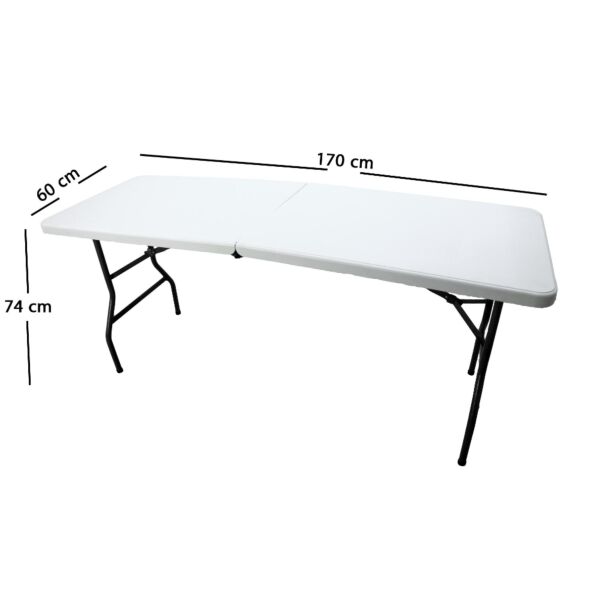طاولة فايبر مستطيلة قابلة للطي 170x60 - أبيض