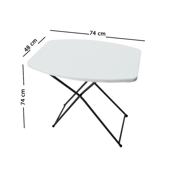 طاولة فايبر قابلة للطي - أبيض وأسود