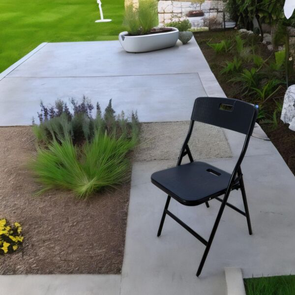 كرسي فايبر قابل للطي - أسود