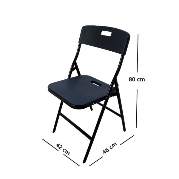 كرسي فايبر قابل للطي - أسود