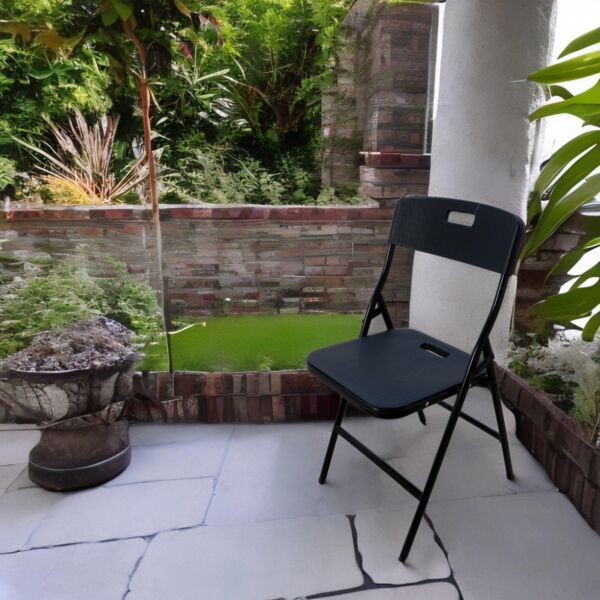 كرسي فايبر قابل للطي - أسود