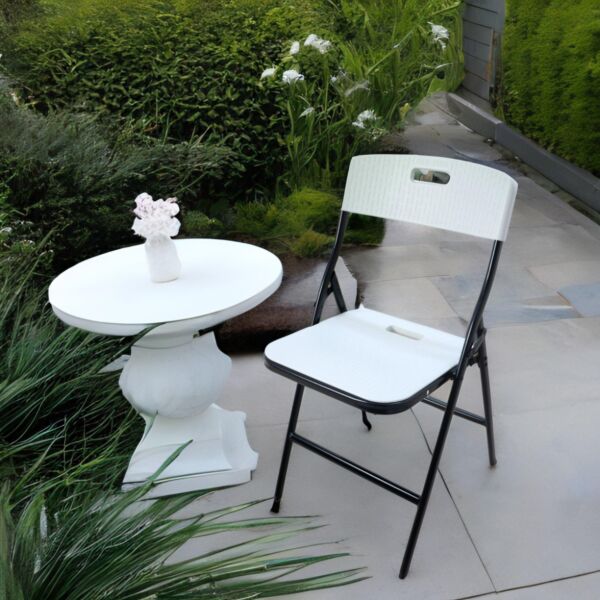 كرسي فايبر قابل للطي 46x81 - أبيض