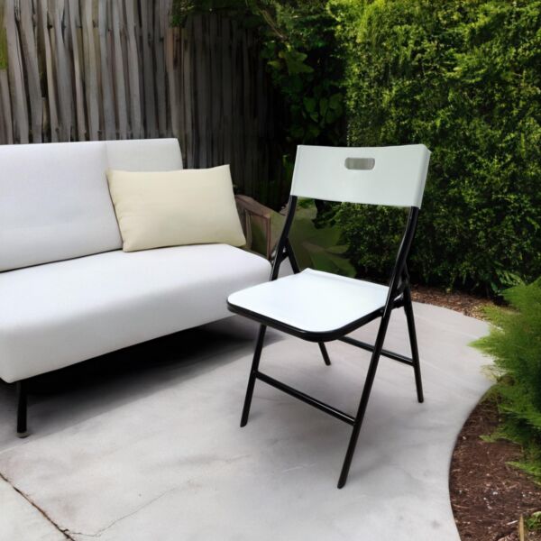 كرسي فايبر قابل للطي 47x79 - أبيض