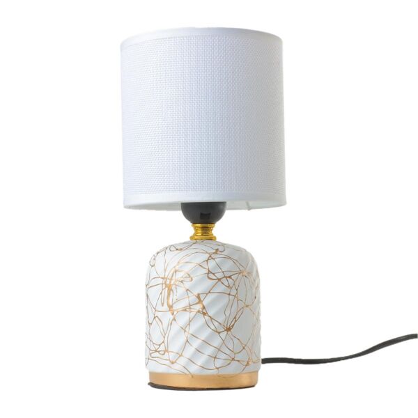 ابجورة طاولة سابو - ابيض وذهبي