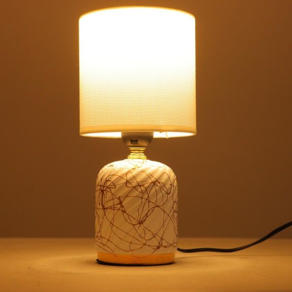 ابجورة طاولة سابو - ابيض وذهبي