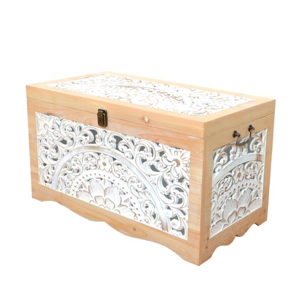 طقم صناديق خشب غابريني - خشبي وابيض