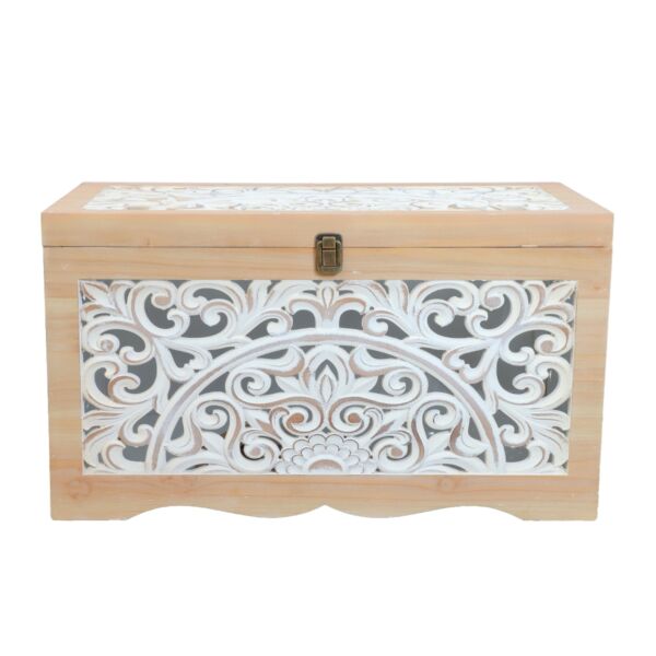 طقم صناديق خشب ماري - خشبي وابيض