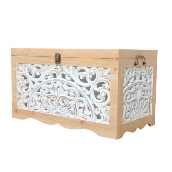 طقم صناديق خشب ماري - خشبي وابيض