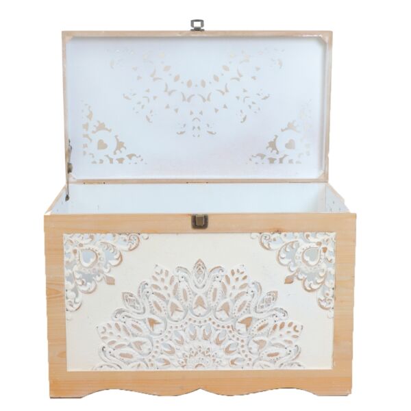 طقم صناديق خشب مارلين - خشبي وابيض