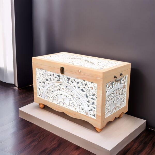 طقم صناديق خشب كريس - خشبي وابيض