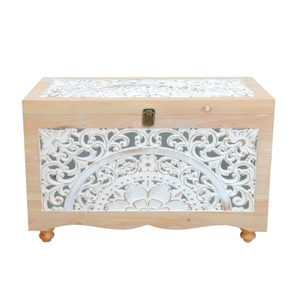 طقم صناديق خشب كريس - خشبي وابيض