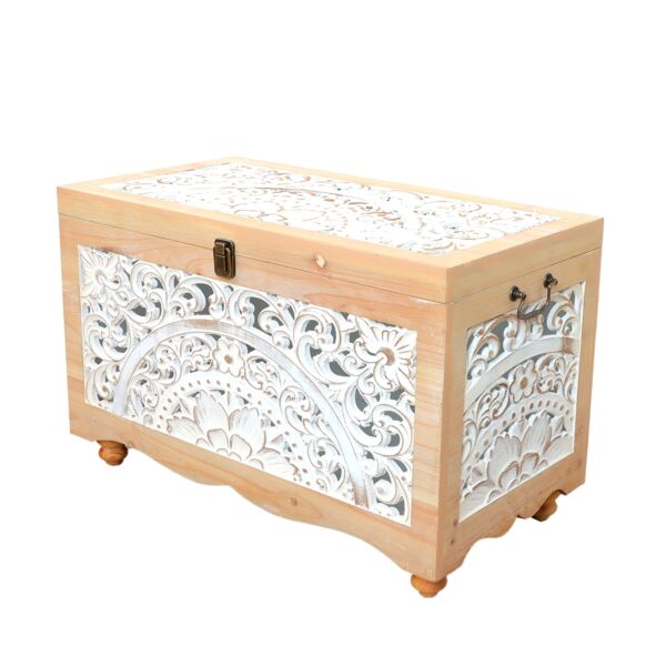 طقم صناديق خشب كريس - خشبي وابيض