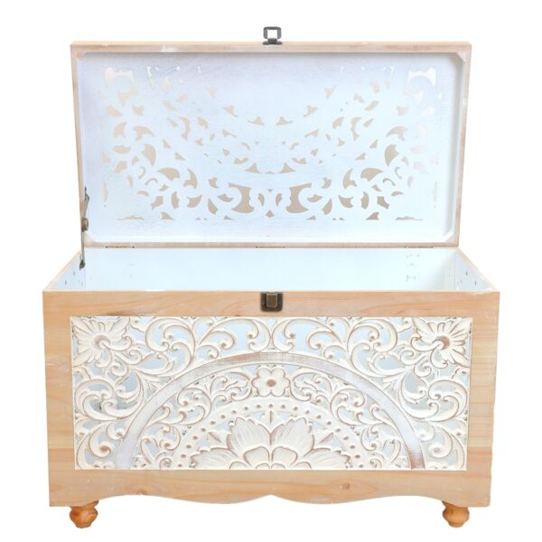 طقم صناديق خشب كريس - خشبي وابيض