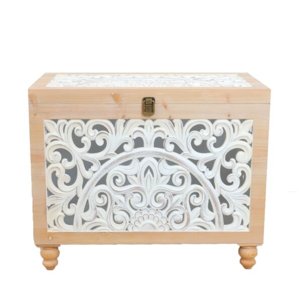 طقم صناديق خشب كينزو - بيج وابيض