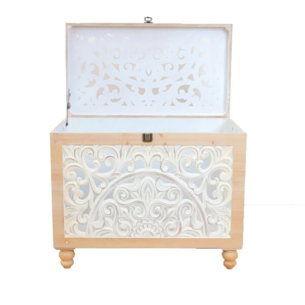 طقم صناديق خشب كينزو - بيج وابيض