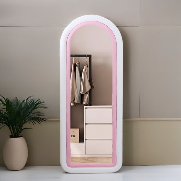 مرآة حائط كارمن - ابيض ووردي