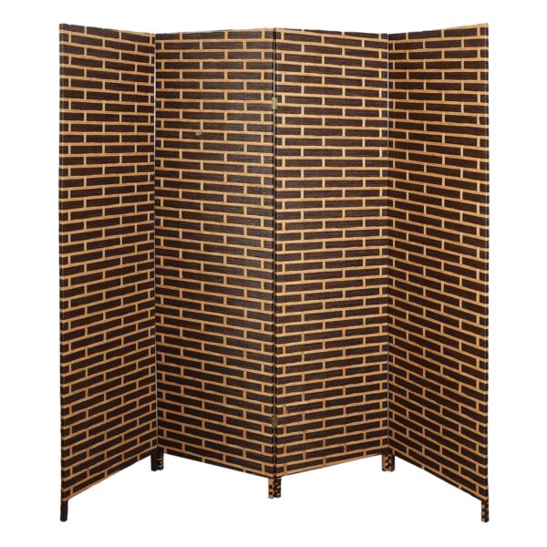فاصل غرف بارتشن قابل الطي اورجانيز - بني وبيج