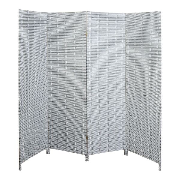 فاصل غرف بارتشن قابل للطي كورنر - رمادي وابيض