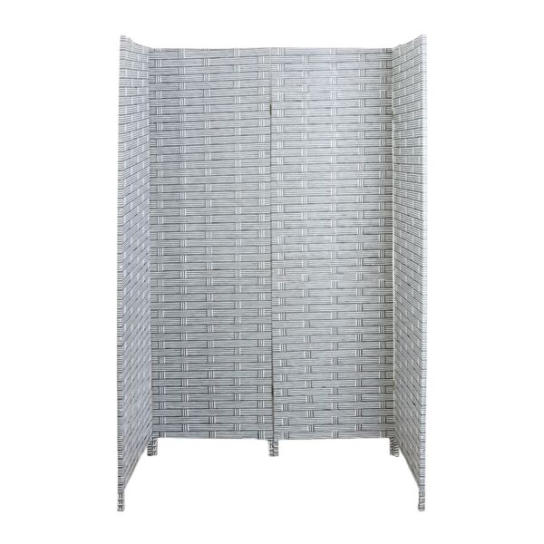 فاصل غرف بارتشن قابل للطي كورنر - رمادي وابيض