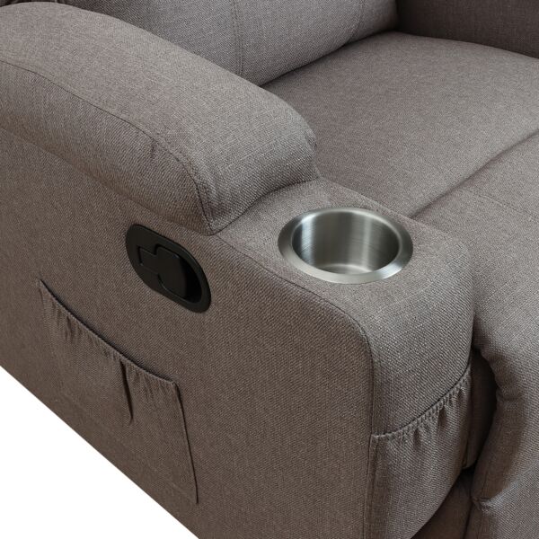 كرسي استرخاء ريلاكس هزاز ودوار مع حامل للأكواب - رمادي غامق