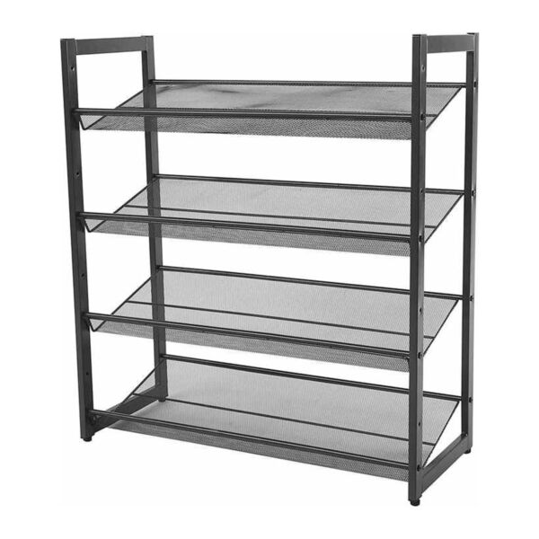 منظم أحذية حديد شبك 4 أدوار - أسود