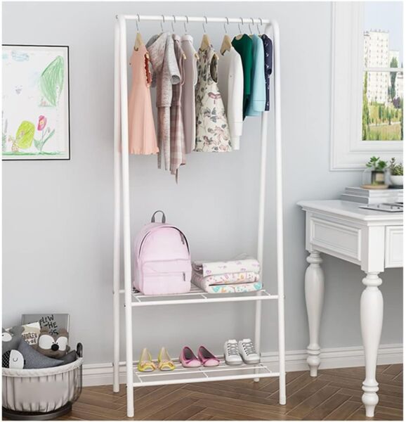 ستاند ملابس مع رفين حديد مونديال - أبيض