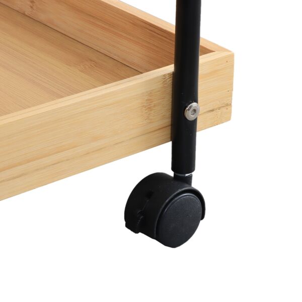 عربة خدمة بعجلات متحركة كيندر - خشبي وأسود