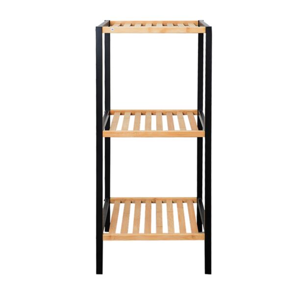 وحدة تنظيم مربع 3 أدوار خشب وحديد روي - خشبي وأسود