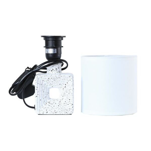 أبجورة طاولة موردن كهربائية سيراميك كارلوس - ابيض