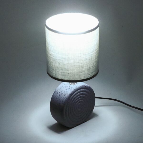 أبجورة طاولة موردن كهربائية سيراميك كارا - رمادي