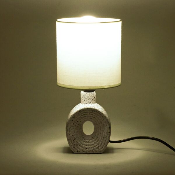 أبجورة طاولة موردن كهربائية سيراميك رينو - ابيض