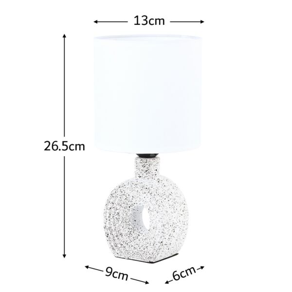 أبجورة طاولة موردن كهربائية سيراميك رينو - ابيض