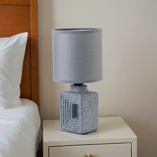 أبجورة طاولة موردن كهربائية سيراميك سكالا - رمادي