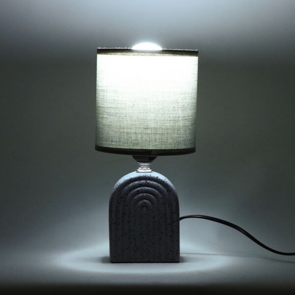 أبجورة طاولة موردن كهربائية سيراميك شينزو - رمادي