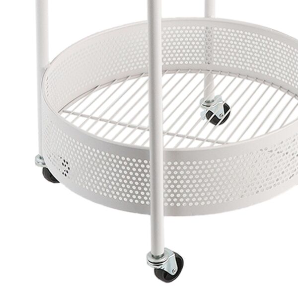 عربة خدمة متحركة دورين سطح زجاجي ويفي - أبيض