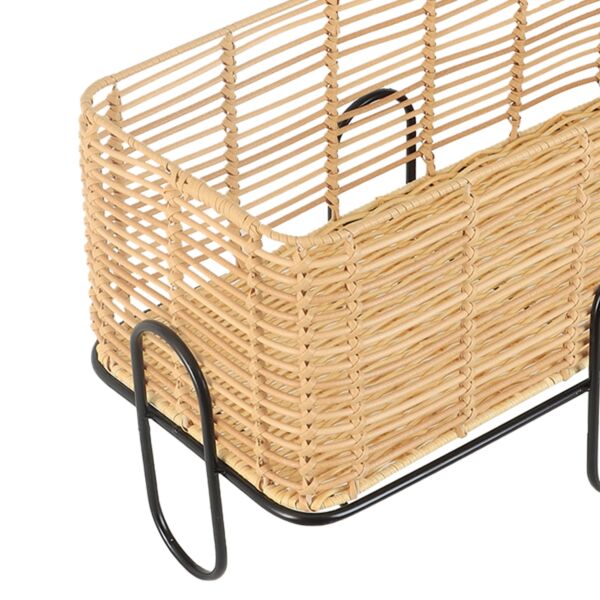 طقم سلال تنظيم راتان بقاعدة حديدة مستطيلة رينول - بيج