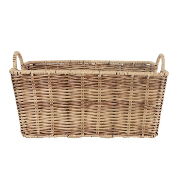 طقم سلال تخزين وتنظيم راتان 3 قطع مستطيله روي - بيج